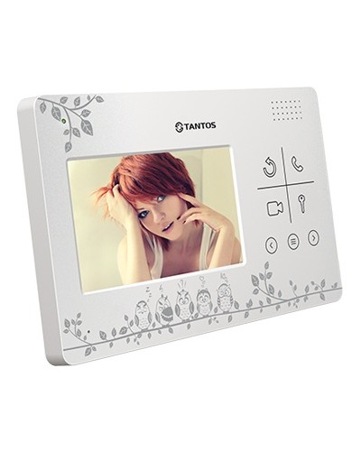 Монитор цветного видеодомофона с кнопочным управлением Tantos LILU LE Совы в Москве Вызывные видеопанели малоабонентные Pintop.ru