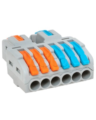 Строительно-монтажная клемма СМК 222-426 разветвительная 6 выходов 0,08-4 мм2 EKF (plc-smk-422-6) - Строительно-монтажная клемма СМК 222-426 разветвительная 6 выходов 0,08-4 мм2 EKF в Москве Клеммные колодки Pintop.ru