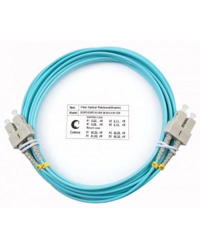 Шнур оптический duplex SC-SC 50/125 mm OM3 5м LSZH Cabeus FOP-50-SC-SC-5m в Москве Патч-корды и пигтейлы Pintop.ru