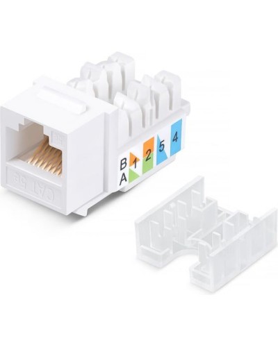 Модуль Keystone Jack RJ-45(8P8C), UTP неэкранированный, CAT 5e, тип 90 градусов, белый REXANT PRO 02-0064 в Москве Модули Keystone Pintop.ru
