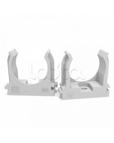 Крепеж-клипса для труб атмосферостойкая для монтажного пистолета серая в п/э d32 мм (25шт/500шт уп/кор) Промрукав (PR13.0404) в Москве Держатели, клипсы, скобы Pintop.ru