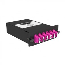 Кассета кроссовая 1 разъем черный Cabeus (FO-OM4-1x8MPO(m)/U-8xLC/U-А-BK)