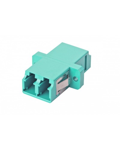 Оптический адаптер OM3, дуплекс LC, с фланцами, бирюзовый Eurolan (36A-30-2L-02AQ) в Москве Проходные адаптеры и розетки оптические Pintop.ru