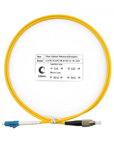 Шнур оптический simplex LC-FC 9/125 SM 1 м LSZH Cabeus FOP(s)-9-LC-FC-1M в Москве Патч-корды оптические Pintop.ru