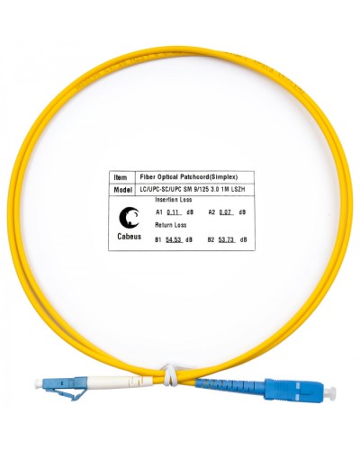 Шнур оптический simplex LC-SC 9/125 SM 1 м LSZH Cabeus FOP(s)-9-LC-SC-1M в Москве Патч-корды оптические Pintop.ru