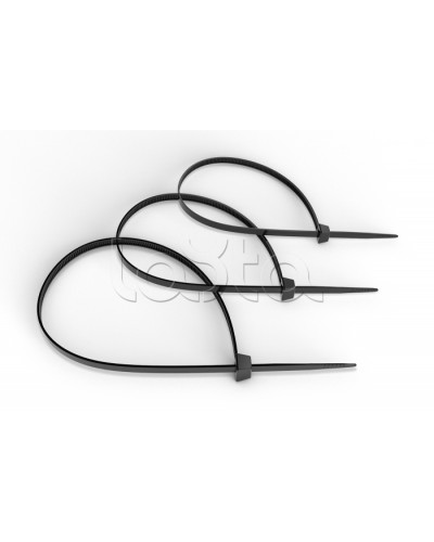 Стяжка нейлоновая неоткрывающаяся, безгалогенная (halogen free), 250x3.6мм, черная (100 шт) Cabeus CTBL-250 в Москве Аксессуары для кабель-канала Pintop.ru