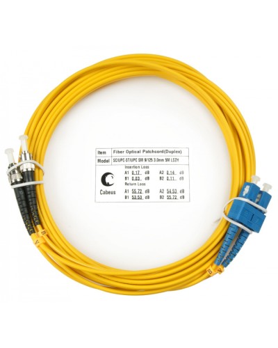 Шнур оптический duplex SC-ST 9/125 sm 15м LSZH Cabeus FOP(d)-9-SC-ST-15m в Москве Патч-корды оптические Pintop.ru