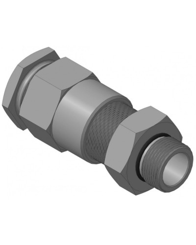 Кабельный ввод для бронированного кабеля с двойным уплотнением резьбой G3/4, внешним диаметром кабеля D=18-22 мм и проходным диаметром кабеля d=8-12 мм Спектрон КВБ-22/12-2У-М-G3/4 в Москве Аксессуары для кабель-канала Pintop.ru