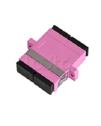 Адаптер NIKOMAX волоконно-оптический, соединительный, многомодовый, стандарта OM4, SC/UPC-SC/UPC, двойной, пластиковый, без шторки, с фланцами, маджента, уп-ка 2шт. NIKOMAX (NMF-OA2M4-FN-SCU-SCU-MG-2) в Москве Проходные адаптеры и розетки оптические 