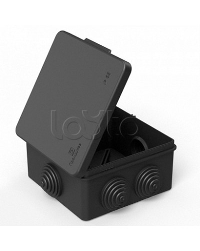 Коробка распределительная 40-0302-9005 для прямого монтажа безгалогенная (HF) черная 100х100х50 (60шт/кор) Промрукав в Москве Распределительные коробки Pintop.ru