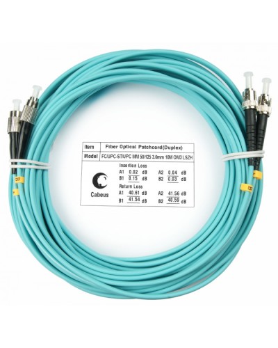 Шнур оптический duplex FC-ST 50/125 mm OM3 15м LSZH Cabeus FOP-50-FC-ST-15m в Москве Патч-корды и пигтейлы Pintop.ru