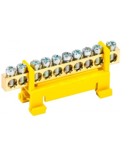 Шина PE земля на DIN-изол тип Стойка ШНИ-6х9-10-С-Ж IEK YNN10-69-10P-K05 в Москве Клеммные колодки Pintop.ru