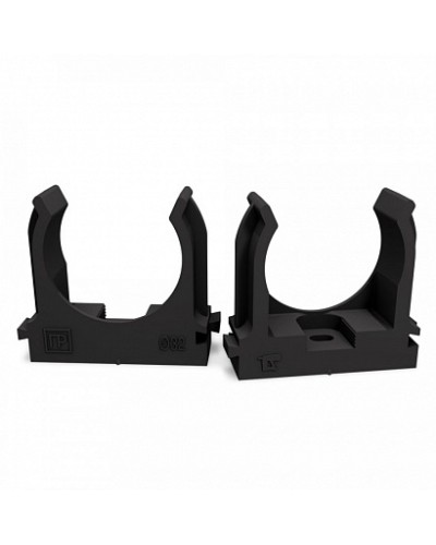 Крепеж-клипса для труб атмосферостойкая для монтажного пистолета черная в п/э d32 мм (25шт/500шт уп/кор) Промрукав (PR13.0408) в Москве Держатели, клипсы, скобы Pintop.ru