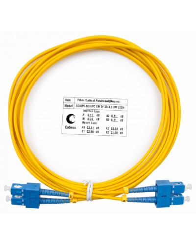 Шнур оптический duplex SC-SC 9/125 sm 3м LSZH Cabeus FOP(d)-9-SC-SC-3m в Москве Патч-корды оптические Pintop.ru
