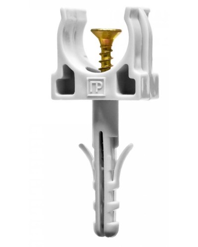 Крепеж-клипса с дюбелем и саморезом серая д16 в малой упаковке (10шт/900шт уп/кор) Промрукав (PR13.0307) в Москве Крепеж: Дюбели, шурупы, саморезы Pintop.ru