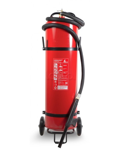 Огнетушитель ПОЖТЕХНИКА ОП-80(з) МИГ на тележке с перекрывным стволом, (баллон 100л., ОТВ-80кг) в Москве Огнетушители Pintop.ru
