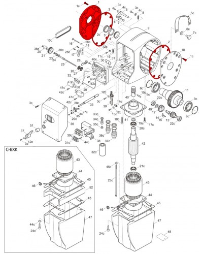 Правая крышка редуктора C-BX Came 119RICX026 в Москве Запчасти для шлагбаумов и автоматики Pintop.ru
