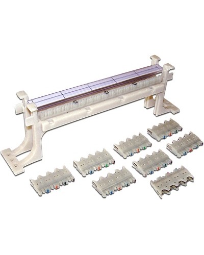 Панель кроссовая 110 типа, 32 пары, настенная, LANMASTER, кат.6, с модулями LANMASTER LAN-WS110-32FT/6 в Москве Кроссы оптические Pintop.ru