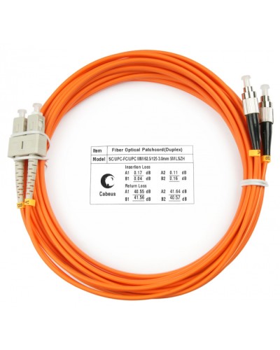 Шнур оптический duplex SC-FC 62,5/125 mm 25м LSZH Cabeus FOP-62-SC-FC-25m в Москве Патч-корды оптические Pintop.ru