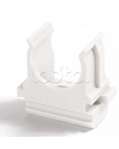 Крепёж-клипса для труб Полистирол белая д40 (15шт/300шт уп/кор) Промрукав (PR.02740б) в Москве Держатели, клипсы, скобы Pintop.ru
