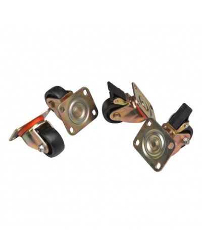 Комплект роликов, 2 шт с тормозом, 2 обычных, нагрузка 150 кг на ролик Datarex DR-460000 в Москве Ролики для шкафов и стоек Pintop.ru