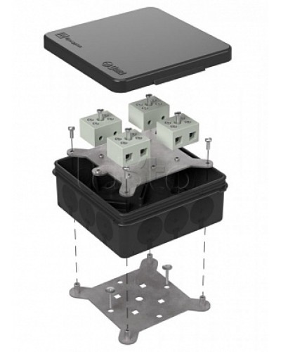 Коробка огнестойкая для о/п двухкомпонентная 60-0303-9005-FR10.0-8 Е15-Е120 100х100х40 Промрукав (60-0303-9005-FR10.0-8) в Москве Огнестойкие кабельные линии Pintop.ru