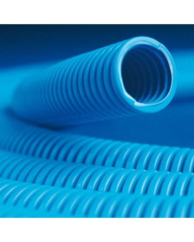Труба ППЛ гибкая гофр. д.32мм, тяжёлая без протяжки, 25м, цвет синий DKC 10532 в Москве Труба гофрированная Pintop.ru