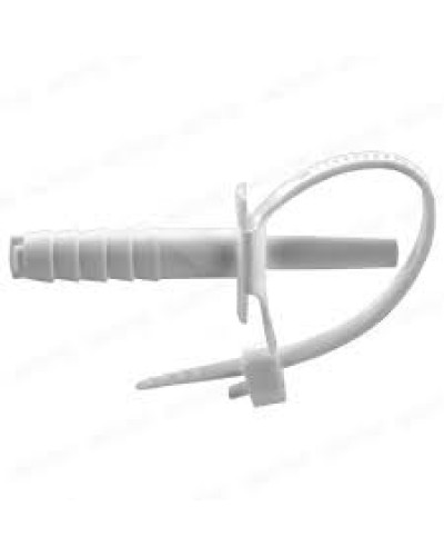 Стяжкa нейлоновая 150 x 8,0 мм, с дюбелем ø8 мм, белая (упак. 50 шт) REXANT (07-0176) в Москве Стяжки-хомуты Pintop.ru