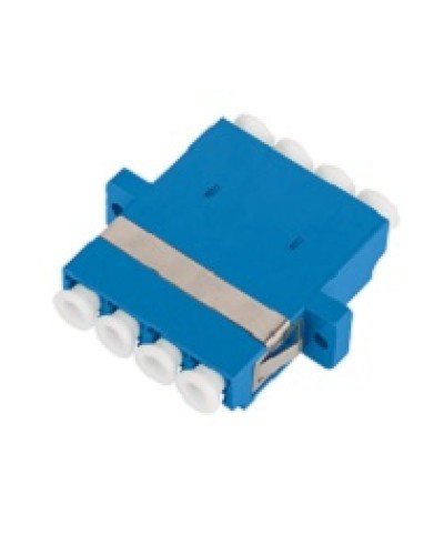 Адаптер NIKOMAX волоконно-оптический, соединительный, одномодовый, стандарта OS2, LC/UPC-LC/UPC, квадро, пластиковый, без шторки, с фланцами, синий, уп-ка 2шт. в Москве Проходные адаптеры и розетки оптические Pintop.ru