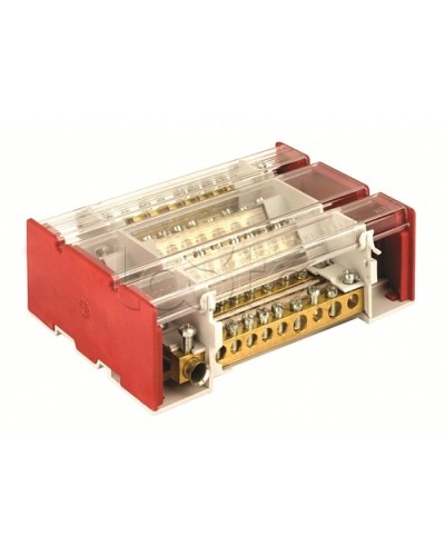 Блок распределительный на DIN рейку c выносной клеммой 4р 160А, 7х7мм 1х8мм 1х9мм 1х12мм DKC BD3160104 в Москве Аксессуары для стоек и шкафов Pintop.ru