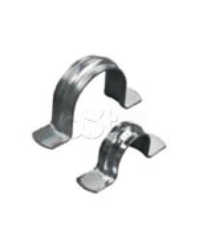 Скоба оцинкованная двухлапковая без монтажного отверстия, для трубы D25мм (1уп = 100шт) Экопласт (43627) в Москве Держатели, клипсы, скобы Pintop.ru