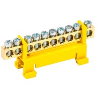 Шина PE "земля" на DIN-изол тип "Стойка" ШНИ-6х9-10-С-Ж IEK YNN10-69-10P-K05