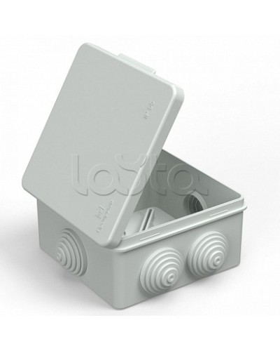 Коробка распределительная 40-03025 для прямого монтажа безгалогенная (HF) атмосферостойкая серая 100х100х50 (60шт/кор) Промрукав в Москве Распределительные коробки Pintop.ru