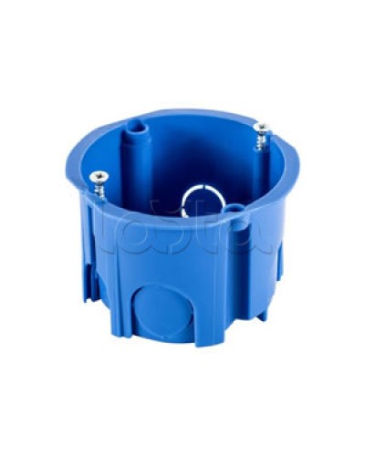 Коробка установочная для твер. стен D68x45 мм межцентр 71мм, IP20, без саморезов, цвет синий Экопласт (44662-1) в Москве Распределительные коробки Pintop.ru