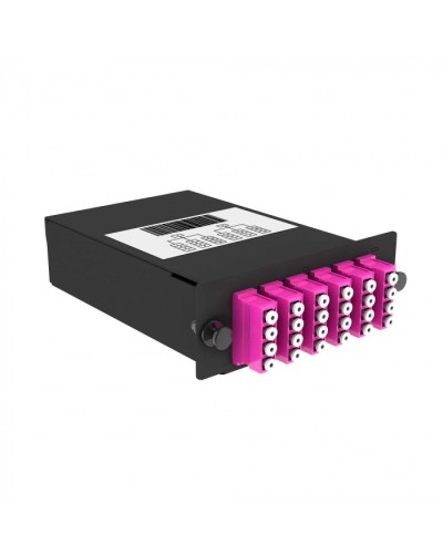 Кассета кроссовая 2 разъема черный Cabeus (FO-OM4-2x12MPO(m)/U-24xLC/U-A-BK) в Москве Кросс оптический Pintop.ru