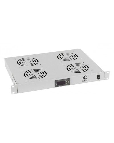 Панель вентиляционная с 4 вентиляторами с цифровым термодатчиком Cabeus JG03t в Москве Вентиляторные модули Pintop.ru