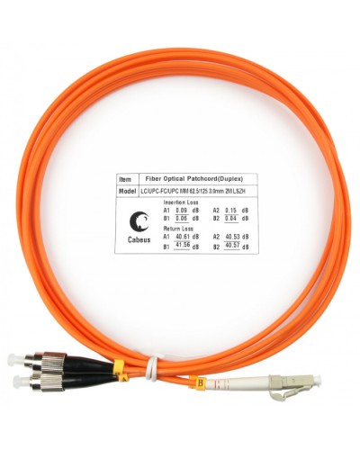 Шнур оптический duplex LC-FC 62,5/125 mm 1,5м LSZH Cabeus FOP-62-LC-FC-1,5m в Москве Патч-корды оптические Pintop.ru