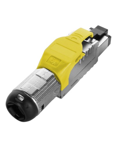 Разъем полевой оконцовки RJ-45 Hyperline (PLUE-8P8C-S-C6A-SH-YL) в Москве Коннекторы Pintop.ru