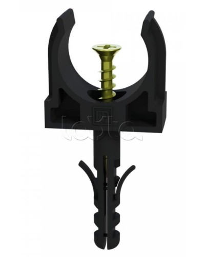 Крепеж-клипса с дюбелем и саморезом черная д16 в малой упаковке (10шт/900шт уп/кор) Промрукав (PR13.0311) в Москве Крепеж: Дюбели, шурупы, саморезы Pintop.ru