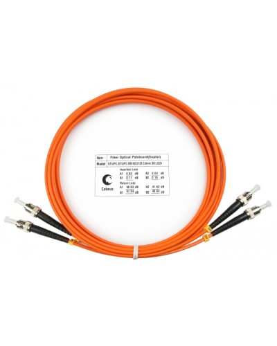 Шнур оптический duplex ST-ST 62,5/125 mm 3м LSZH Cabeus FOP-62-ST-ST-3m в Москве Патч-корды оптические Pintop.ru
