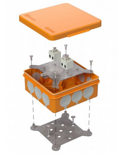 Коробка огнестойкая для о/п двухкомпонентная 60-0303-FR2.5-4 Е15-Е120 100х100х40 Промрукав (60-0303-FR2.5-4) в Москве Огнестойкие кабельные линии Pintop.ru