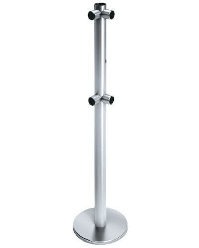 Стойка ограждения с отверстием под фиксатор L-образная, 2 муфты слева передвижная Oxgard ВЗР2442.09.22 в Москве Ограждения Pintop.ru