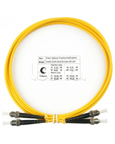 Шнур оптический duplex ST-ST 9/125 sm 2м LSZH Cabeus FOP(d)-9-ST-ST-2m в Москве Патч-корды оптические Pintop.ru