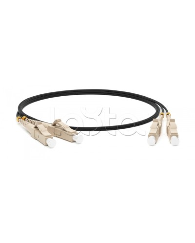 Патч-корд волоконно-оптический Hyperline FC-D2-50-LC/PR-LC/PR-H-1M-LSZH-BK в Москве Патч-корды оптические Pintop.ru