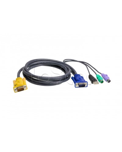 КВМ-кабель с интерфейсами PS/2, USB, VGA (1.8м) ATEN 2L-5302UP в Москве Видеоусилители, Модуляторы, Делители Pintop.ru