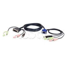 KVM Кабель для соединения ПК с консолью DVI-I ATEN 2L-7DX2U