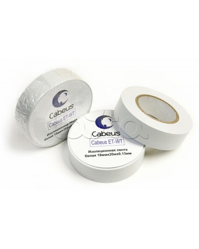 Лента изоляционная (белая) Cabeus ET-WT в Москве Патч-корды и пигтейлы Pintop.ru