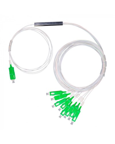 Разветвитель план 1х8 окон SC/APC 9/125 вывод 1,5м буфер 0.9мм 1260/1650 Cabeus (FCT-PLC-1/8-9-SC/A-1.5-0.9)