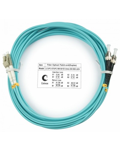 Шнур оптический duplex LC-ST 50/125 mm OM3 7м LSZH Cabeus FOP-50-LC-ST-7m в Москве Патч-корды и пигтейлы Pintop.ru