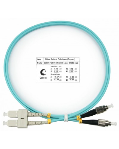 Шнур оптический duplex SC-FC 50/125 mm OM3 1м LSZH Cabeus FOP-50-SC-FC-1m в Москве Патч-корды и пигтейлы Pintop.ru